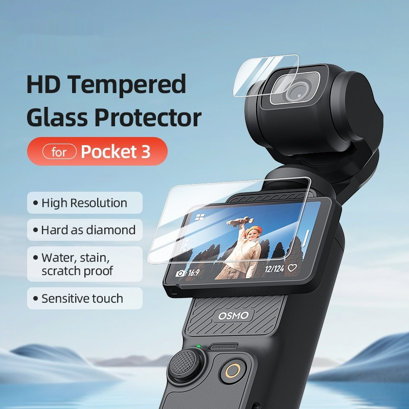 สําหรับ DJI Pocket 3 HD กระจกนิรภัยป้องกันหน้าจอ Shatterproof, กันน้ํา, Anti-Smudge, Scratch-Resistant, Sensitive Touch Control