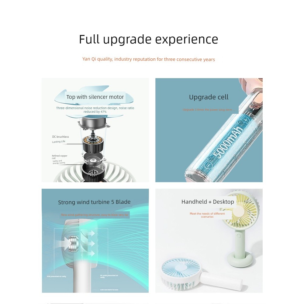 พัดลม พัดลมพกพา Coofun มือถือพัดลมขนาดเล็กแบบพกพาแบบพกพาขนาดเล็กมินิ usb ชาร์จ Ultra-Silent อายุการใ