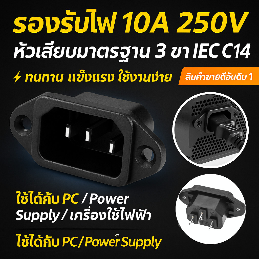 💥TJR ปลั๊ก AC เต้ารับ 3 ขา ติดแท่น ตัวเมีย 10A 250V ใช้ในห้องปฏิบัติการ อุปกรณ์ออกกำลังกาย ระบบอัตโนมัติ