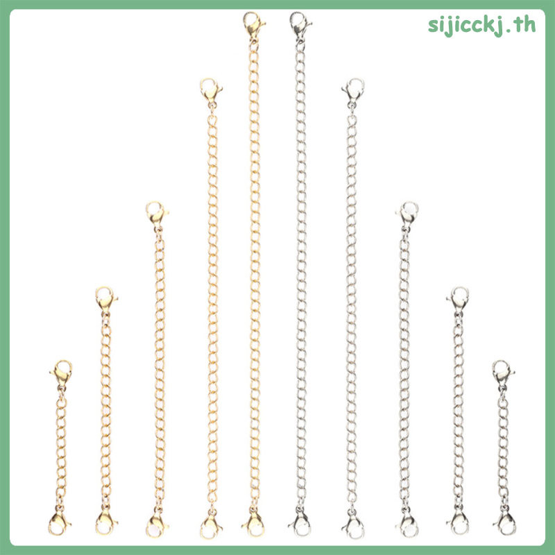📦 10pcs สายสร้อยคอยาวต่อพร้อมตะขอปูสำหรับโครงการเครื่องประดับ DIY