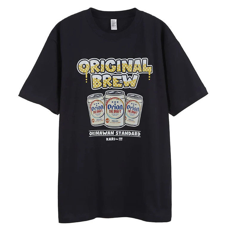 Orion Okinawa Bee Short Sleeves Mens Japanese Style Surfing 100% Premium Cotton Plus Size Round Neck