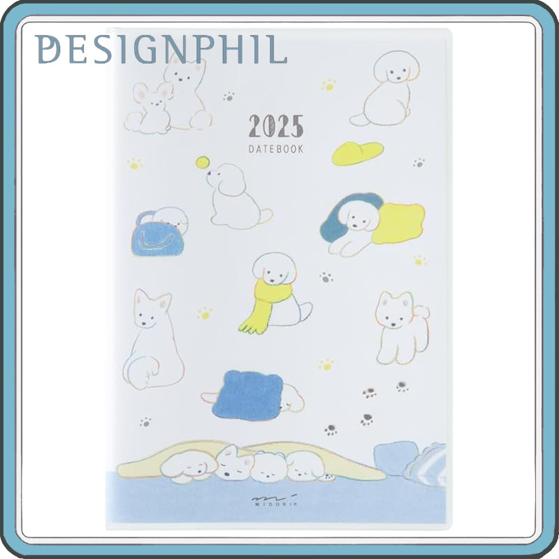 Midori Pocket Diary 2025 B6 Weekly Planner - Bird & Dog Designs, Starts January 2025