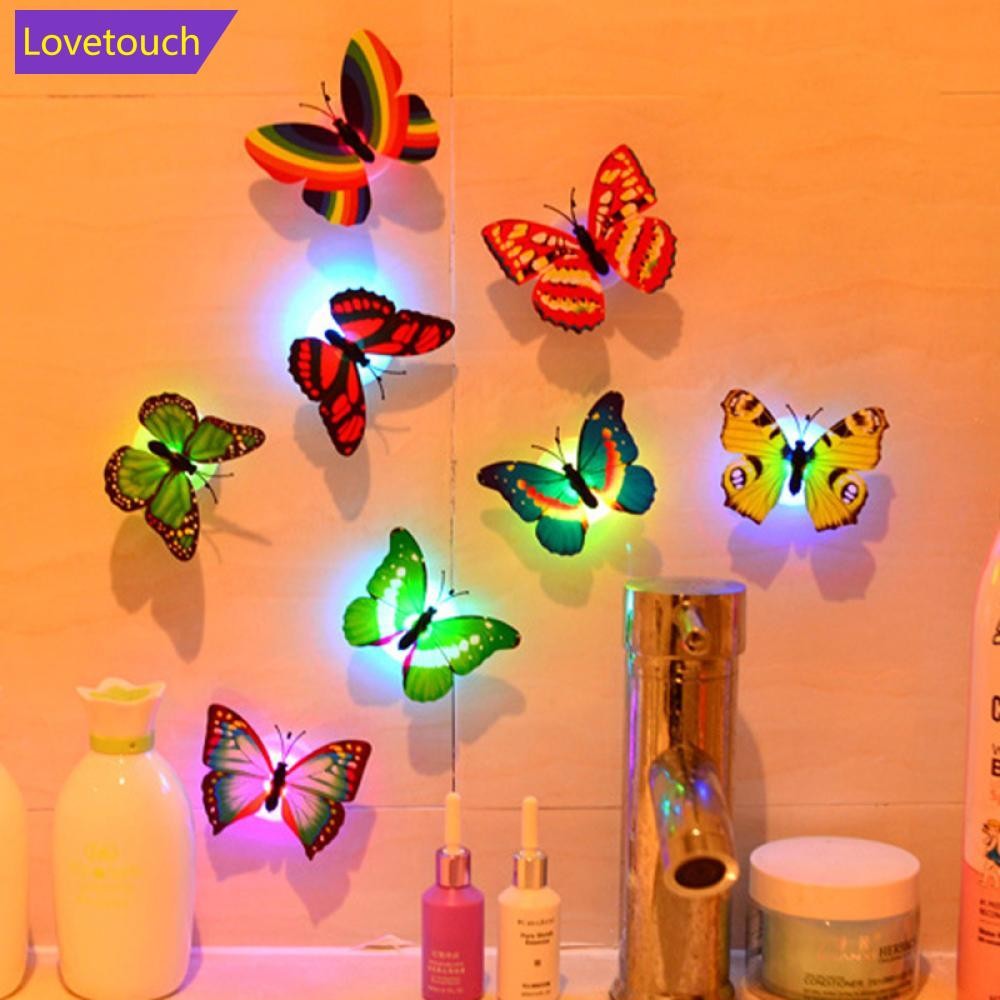 LOVETOUCH 1 PC สุ่ม Stick ผีเสื้อ LED โคมไฟ Night Light Room Party ไฟตกแต่งผนัง M9R7