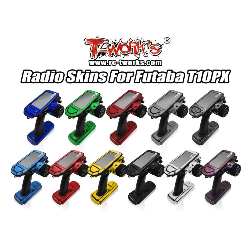 สติกเกอร์คาร์บอนไฟเบอร์ T-WORKS Futaba T10PX ในแบบ Matte, Glossy และกระจกไฟฟ้า