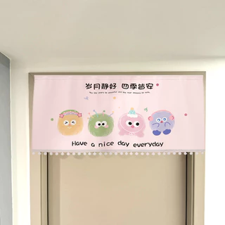 40x90CM ม่านประตู ผ้าม่านห้องนอน รูปแบบการ์ตูน หน้าหลัก ตกแต่งห้องครัว ผ้าม่านครึ่ง