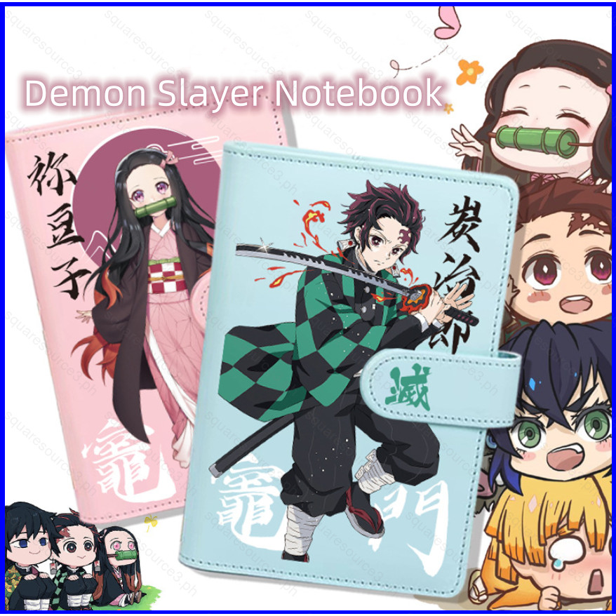 SQ3 Demon Slayer หมายเหตุโน้ตบุ๊คเครื่องเขียน Journal ไดอารี่หนังสือแม่เหล็กนักเรียนน่ารักการ์ตูน Ne