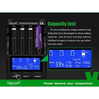 ที่ชาร์จถ่าน 2025 V3.0 Vapcell S4 Plus ที่ชาร์จถ่านเอนกประสงค์ Li-ion / Ni-Cd / Ni-MH ชาร์จไว ฟังค์ชั่นครบ