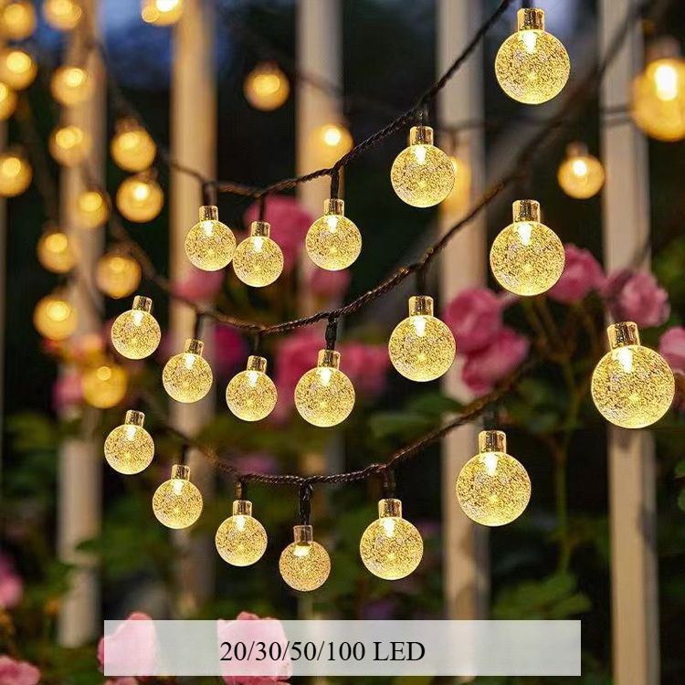 COD ไฟตกแต่ง โซล่าเซลล์ โคมไฟ 20/30/50/100 LED ประหยัดไฟมาก ทนแดด ทนฝน ไฟตกแต่งสวนและกลางแจ้ง