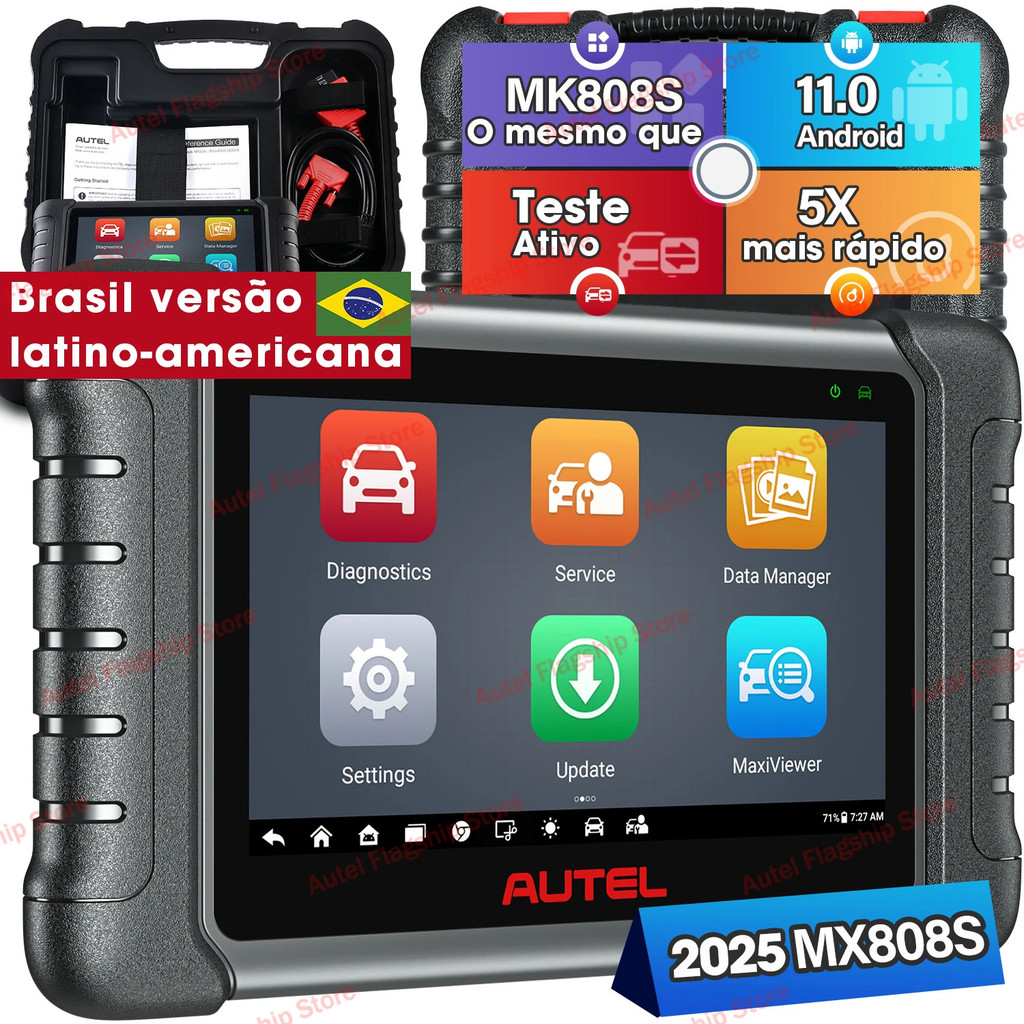 Autel Maxicheck Mx808s Obd Obd2 เครื่องสแกนเนอร์รถเครื่องมือวินิจฉัยแบบสองทิศทาง Active Test 28 + บร