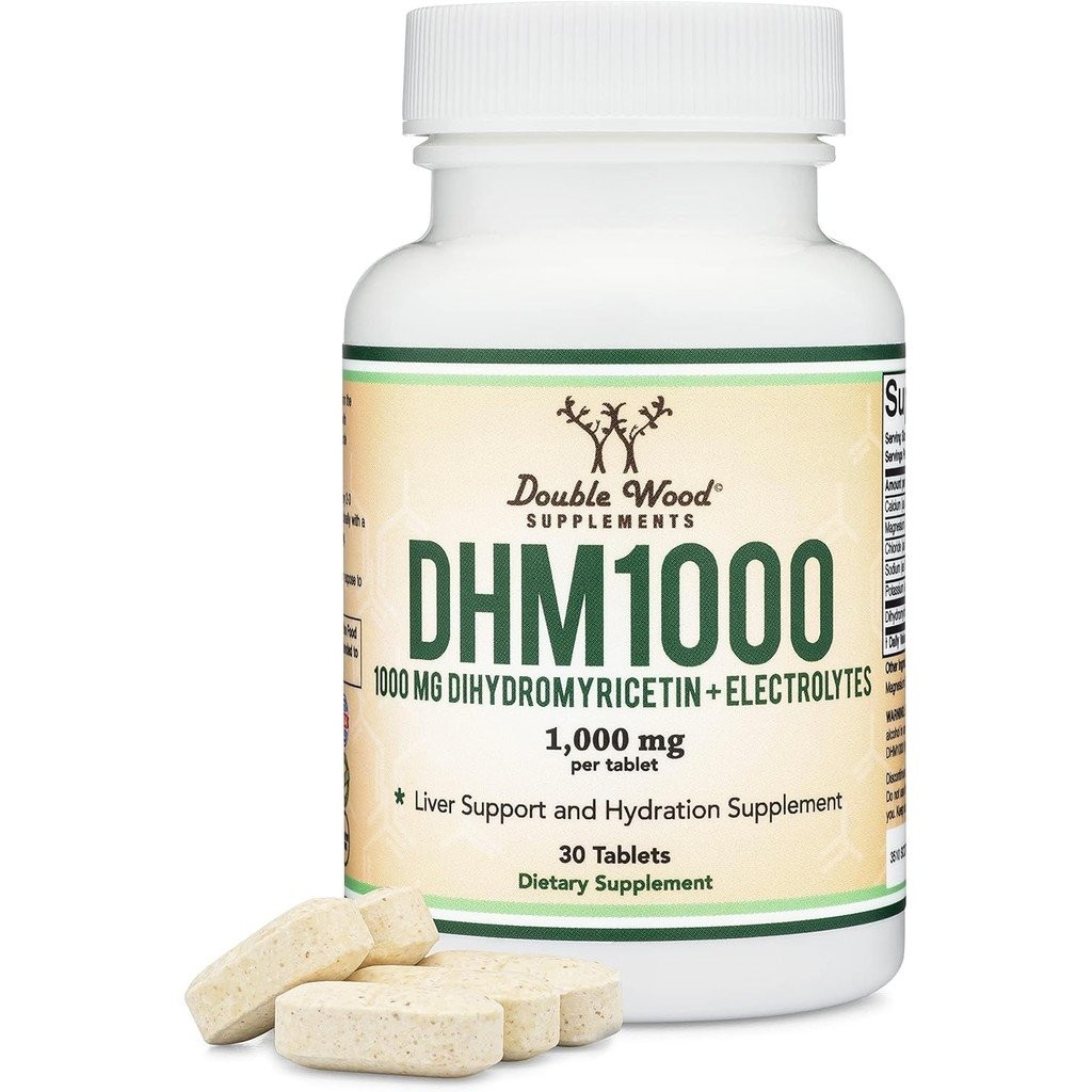DHM1000 Dihydromyricetin (DHM) เม็ด - อาหารเสริม DHM ที่ทรงพลังที่สุดในตลาด - 1,000 มก. (30 นับ) ปรั