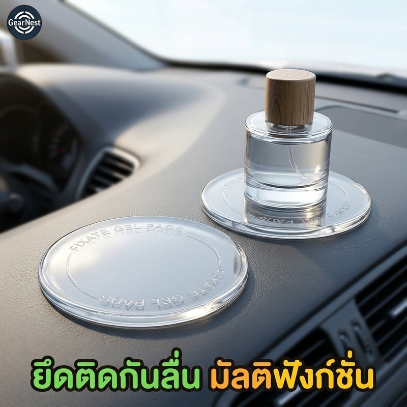แผ่นเจลยึดติด ยึดมือถือ สีใส ไม่ทิ้งคราบกาว ใช้ได้หลายครั้ง ยืดหยุ่นสูง ทนความร้อน ติดผนัง ในรถ
