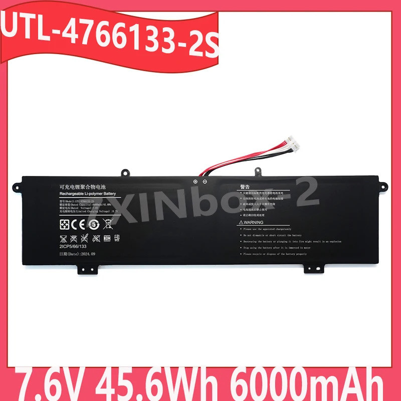UTL-4766133-2S 7.6V 45.6Wh 6000mAh แบตเตอรี่แล็ปท็อปสําหรับ ONN WU133W Y1333W K1412W 100002434 10000