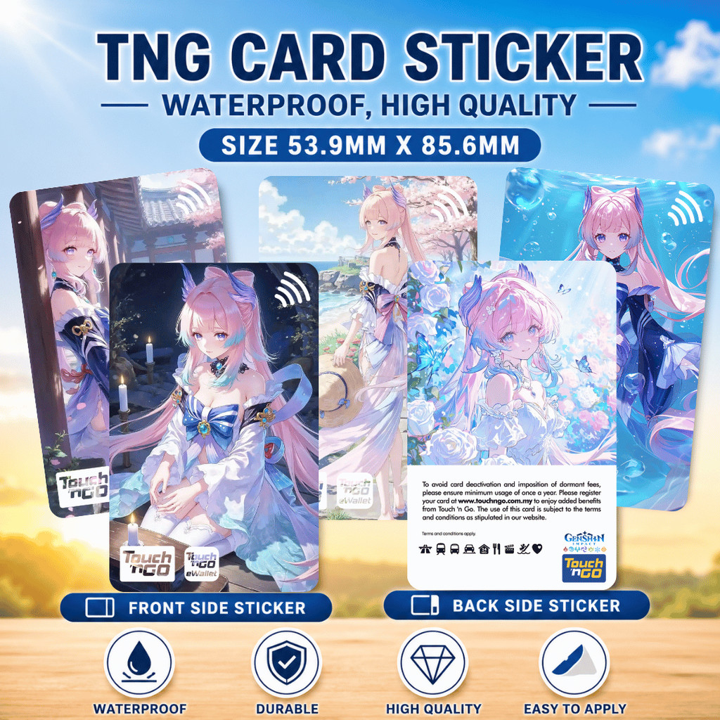 Touch n Go NFC Genshin Impact-Sangonomiya Kokomi-Card Sticker -Design กันน้ํา TNG Card Skin สติกเกอร
