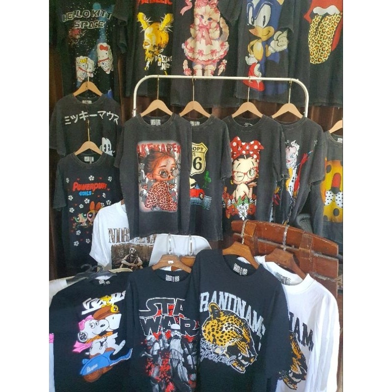 เสื้อยืดสกรีนลายวินเทจ ป้าย (Unisex) | ผ้าฟอก Cotton 100% | Oversize M-3XL