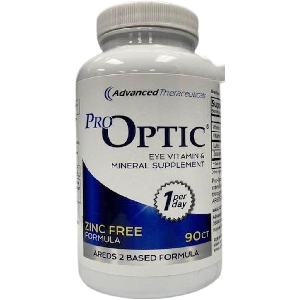 PRO-Optic Traditional (ZINC Free) AREDS 2 Formula - One Capsule Per Day / 90 แคปซูล / อุปทาน 3 เดือน