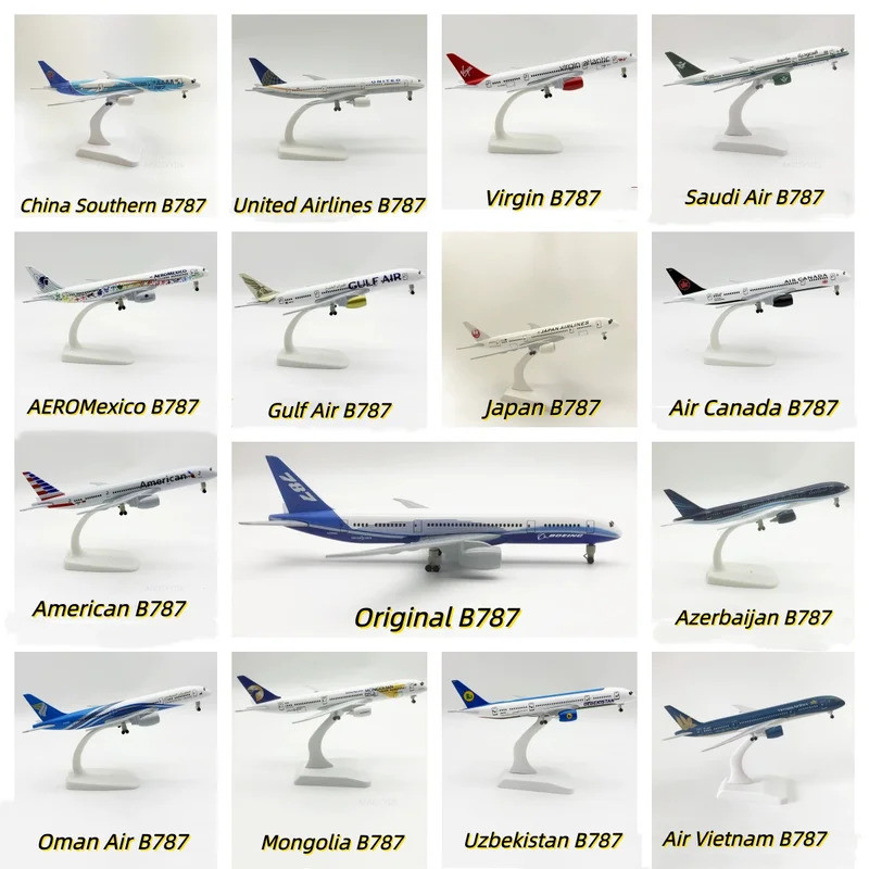 FW 20 ซม.787 dreamliner Series รุ่นเครื่องบินของเล่น B787 Airlines โลหะผสมโลหะของเล่นเด็กเครื่องบิน 