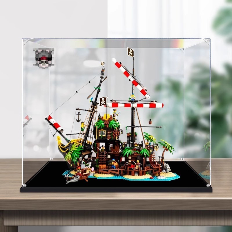 🚀 กล่องอะคริลิคใส ตู้โชว์กันฝุ่น Lego 21322 Pirates of Barracuda Bay เรือโจรสลัด สั่งตัดตามขนาด