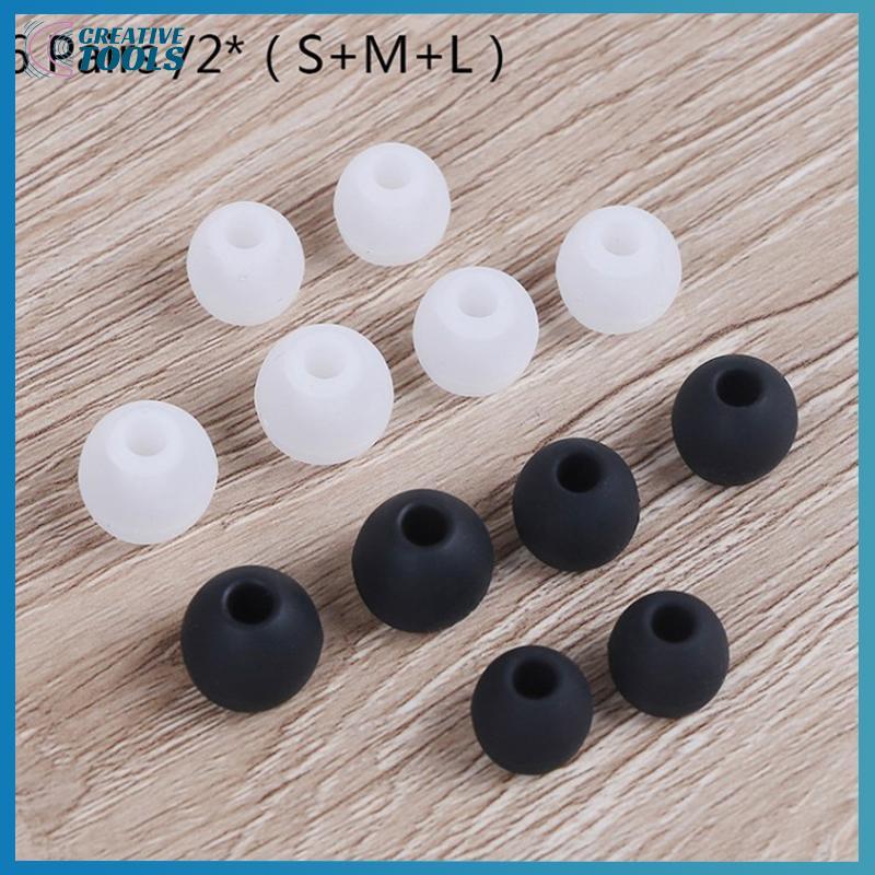 พร้อมสต็อก 6 คู่/2 ชุด (S+M+L) จุกหูฟังซิลิโคนสําหรับเปลี่ยน ใช้กับหูฟังอินเอียร์ได้ทุกรุ่น แผ่นรองหูฟังสํารอง