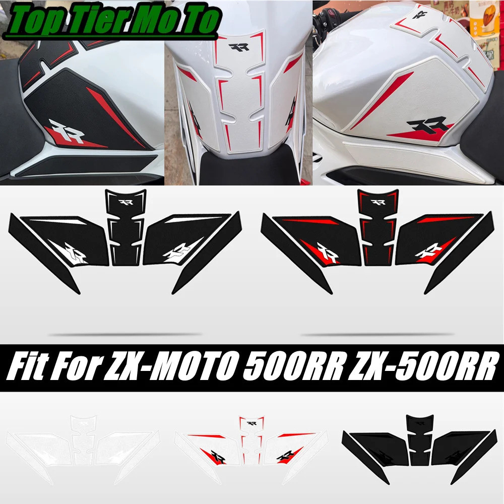 ใหม่ Fit สําหรับ ZX-MOTO 500RR ZX-500RR Protector Anti Slip ถังสติกเกอร์ Fishbone patch แก๊สเข่า Tra