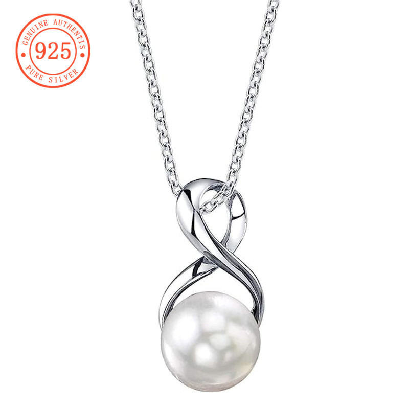 SHEFULI 925 Silver Simple Fresh Pearl สร้อยคอสําหรับผู้หญิง CSX1548