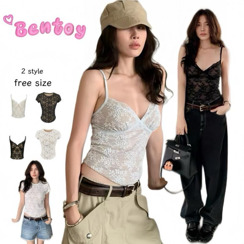 Bentoy พร้อมส่ง A131/A132 เสื้อสายเดี่ยวลูกไม้ ฟองน้ำในตัว งานสวยผ้านิ่ม ใส่สบาย สวยดูแพง nobra
