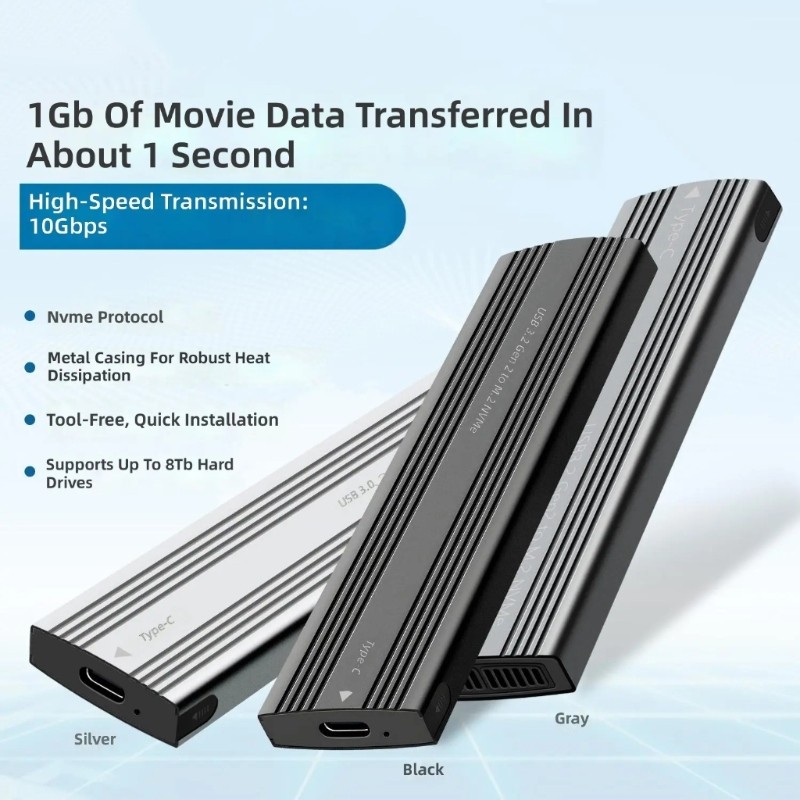 Kiss 10Gbps USB 3 2 PCIe Enclosure สําหรับเคสอลูมิเนียม M 2230-2280