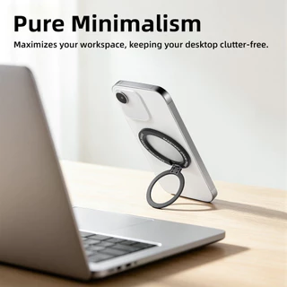 GOOJODOQ Magnetic Phone Stand Compatible with MagSafe 180° Flexible Angle Bare Metal Texture Grip