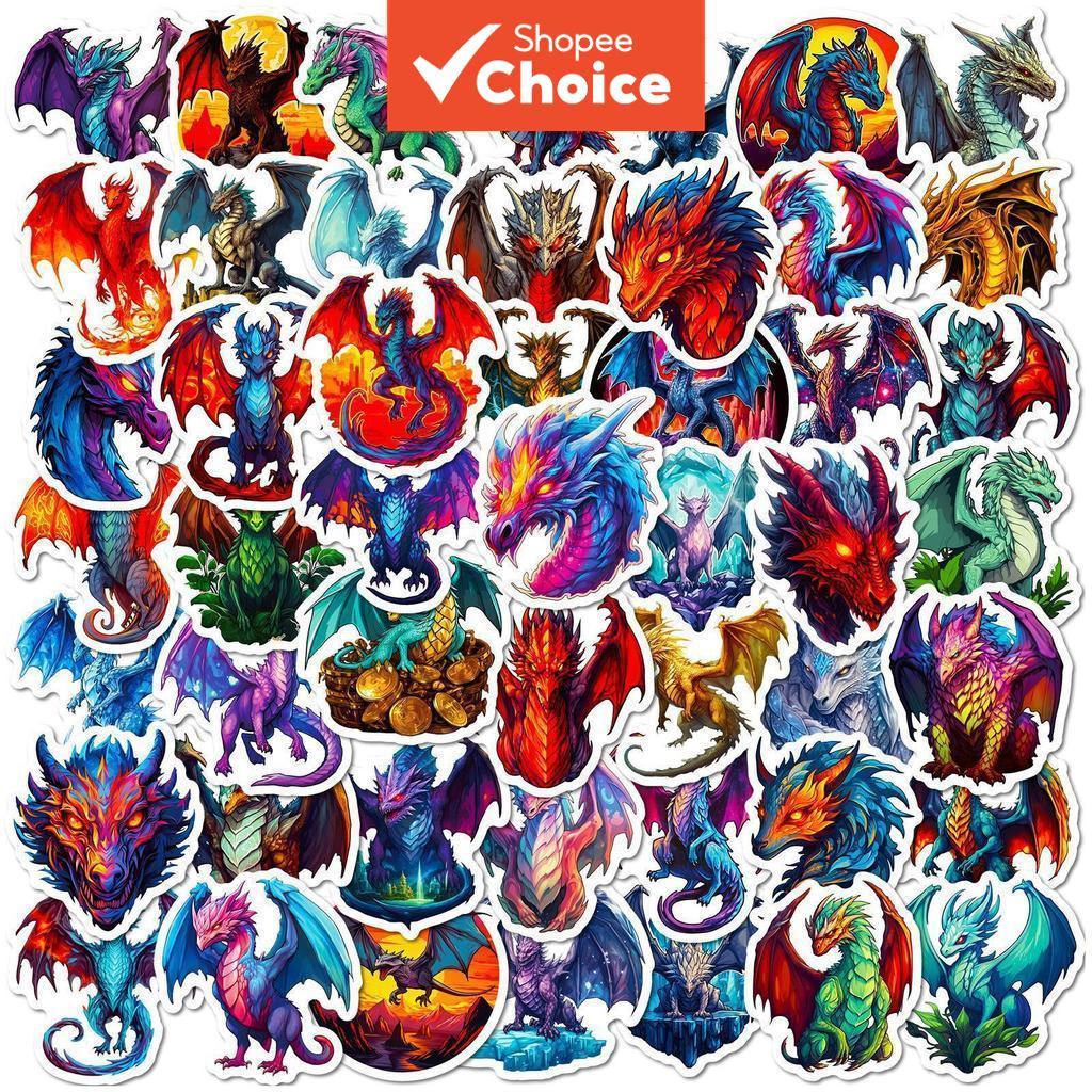 Wings Of Fire สติกเกอร์น่ารัก 50 ชิ้นมังกรสติกเกอร์กันน้ําสติกเกอร์แล็ปท็อปสติกเกอร์โทรศัพท์ DIY ส่วนบุคคล
