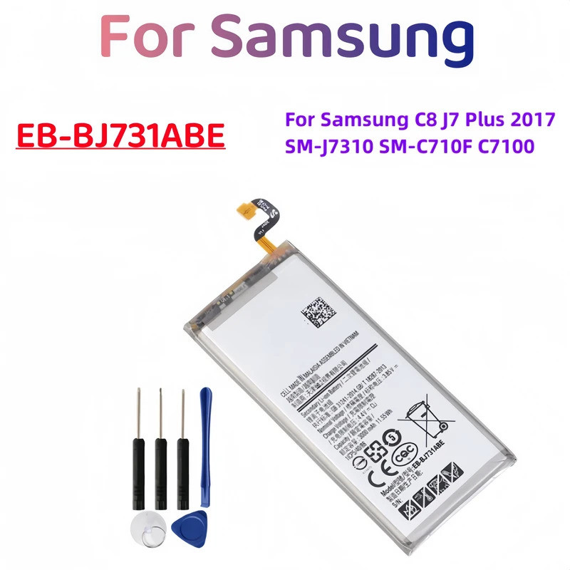 ใหม่ EB-BJ731ABE แบตเตอรี่ 3000mAh สําหรับ Samsung Galaxy C8 J7 Plus 2017 SM-J7310 SM-C710F C7100 C7