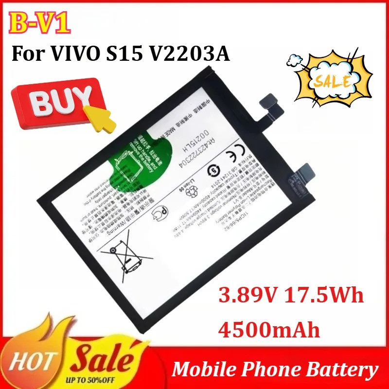 B-V1/8/9 B-U0/2/3/6/9 แบตเตอรี่โทรศัพท์มือถือสําหรับ VIVO S15 V2203A Iqoo Z6 Y77 V2218A X หมายเหตุ T
