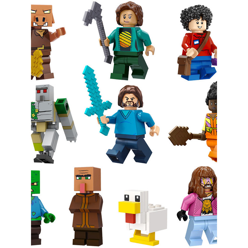 minecraft เลโก้ minecraft Minecraft ภาพยนตร์รุ่น Steve Henry Dawn Natalie Villager Iron Puppet Pig S