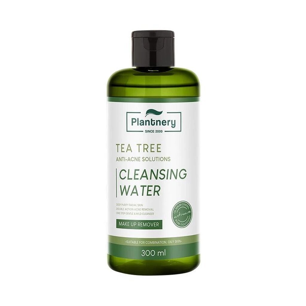 Plantnery Tea Tree Acne First Cleansing Water 300ml. คลีนซิ่ง เช็ดเครื่องสําอาง สูตรลดสิว ควบคุมความมัน ผิวแพ้ง่าย