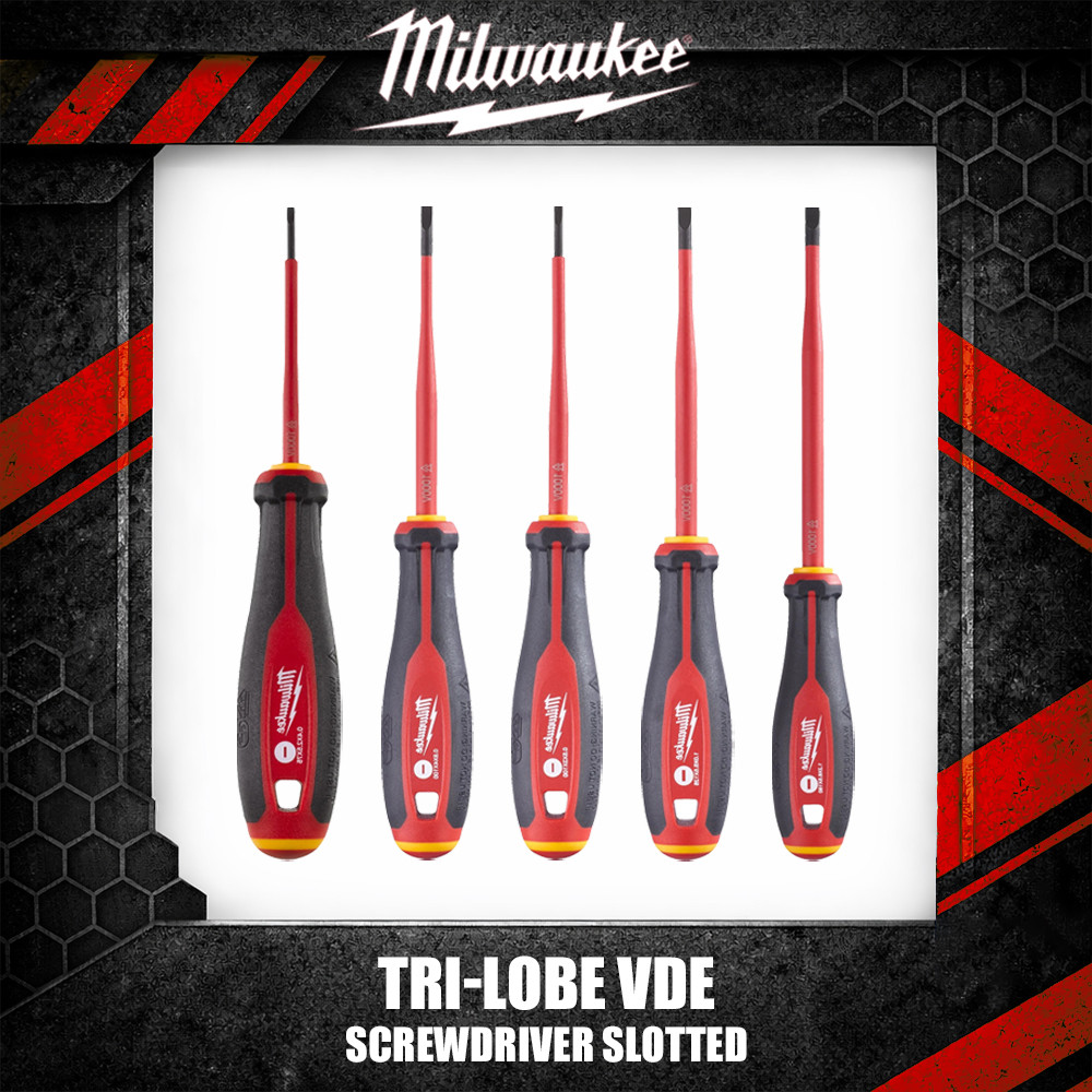 Milwaukee Milwaukee Milwaukee 4932478712/4932478713/4932478715/4932478716/4932478717 ไขควง Tri-Lobe VDE - Slotted