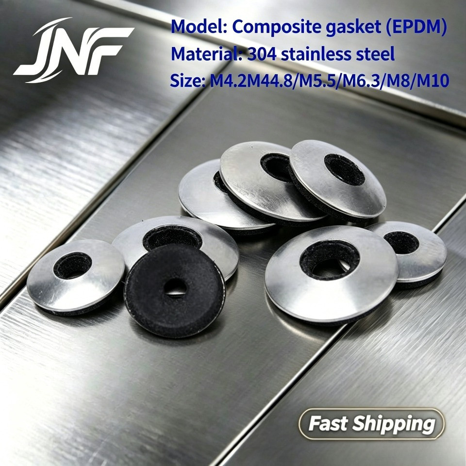 ปะเก็นคอมโพสิตสแตนเลส304 กันน้ำปิดผนึก EDPM ยางเจาะหาง M4.2-M10【JNF-MC】
