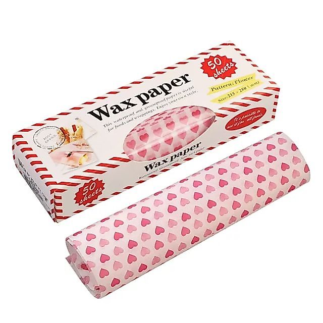 กระดาษไขห่อขนม Wax paper สำหรับห่อขนม 25x21.5cm 50แผ่น