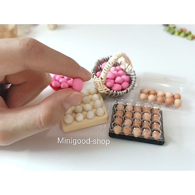 งานปั้นโมเดลไข่เป็ด ไข่ไก่ จิ๋ว เลือกแบบได้ miniatureeggs