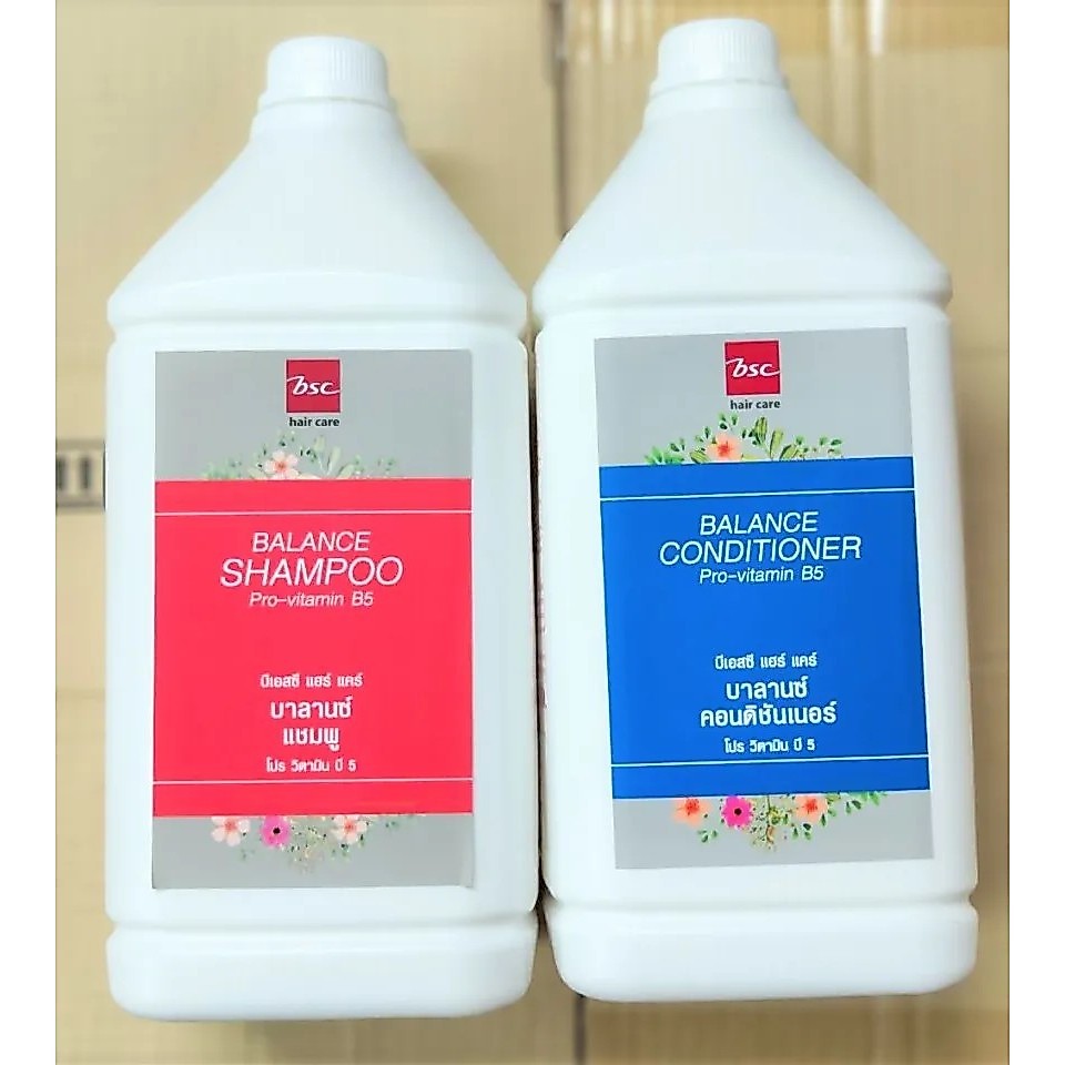 BSC Hair care Balance Shampoo & Conditioner | บีเอสซี แฮร์ แคร์ บาลานซ์ แชมพู และ ครีมนวด (แกนลอน) | 3200-3500ml