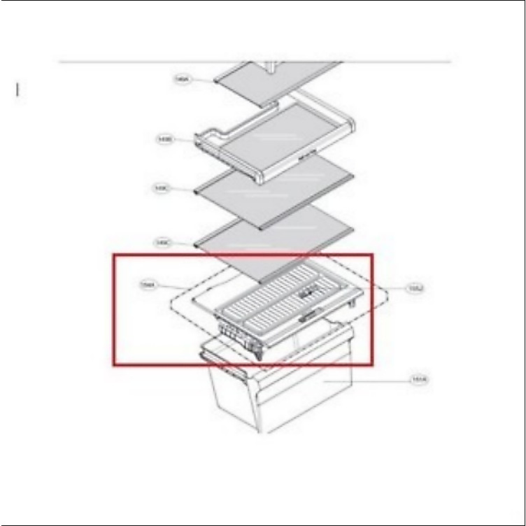 อะไหล่แท้ศูนย์/ชั้นใส่ผักอะไหล่ตู้เย็นแอลจี/Cover Assembly,Tray Vegetable/LG/ACQ86895608 ใช้ได้กับรุ่นที่ระบุด้านล่าง