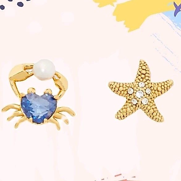 ต่างหู♠️ ปลาดาว ปู ♠️ Sea Star Starfish and Crab Studs