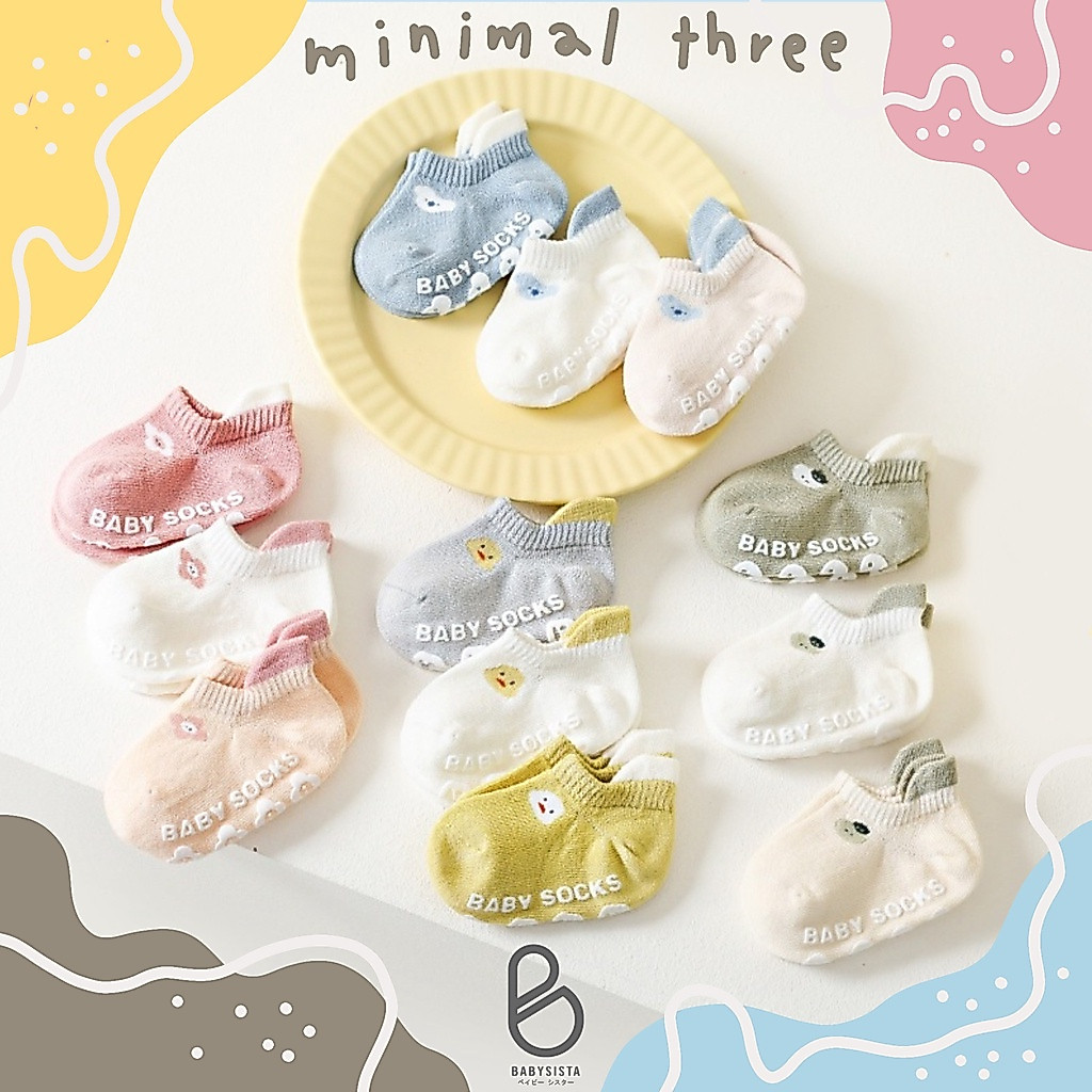 3คู่/เซ็ตถุงเท้าเด็กสีทึบทารกถุงเท้าชั้นทารกแรกเกิดนุ่มกันลื่นถุงเท้าเรือสําหรับเด็กผู้หญิง
