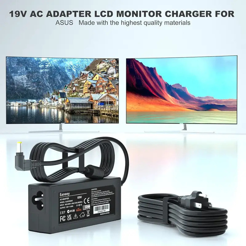 19V AC DC Adapter สําหรับ A-sus 22 23 24 27 LCD Gaming Monitor VG278Q VS248H-P MX279H VX239H VX238H 