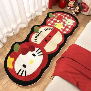 COD พรมข้างเตียง 40x60/40x120cm ลายกราฟิกโดปามีน นุ่มหนากันเย็น ทนสกปรกป้องฝุ่น สำหรับห้องนอน