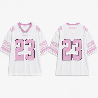 เสื้อยืดผู้หญิงโอเวอร์ไซส์ เบอร์ 23 คอวีแขนสั้น ทรงหลวม สไตล์สปอร์ตแฟชั่น เทรนด์ปี 2026