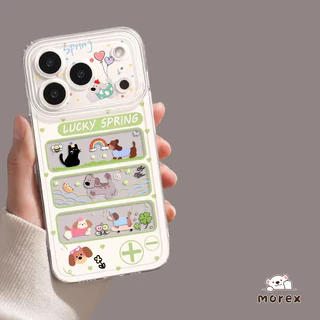 เคสใส ลายสุนัขและแมว สไตล์ฮิตกันกระแทก OPPO Reno 15 14 11 12 13 F19 9 Pro 14F 8T 12F 11F 15F 13F 10 9 5 12 5F A94 A94