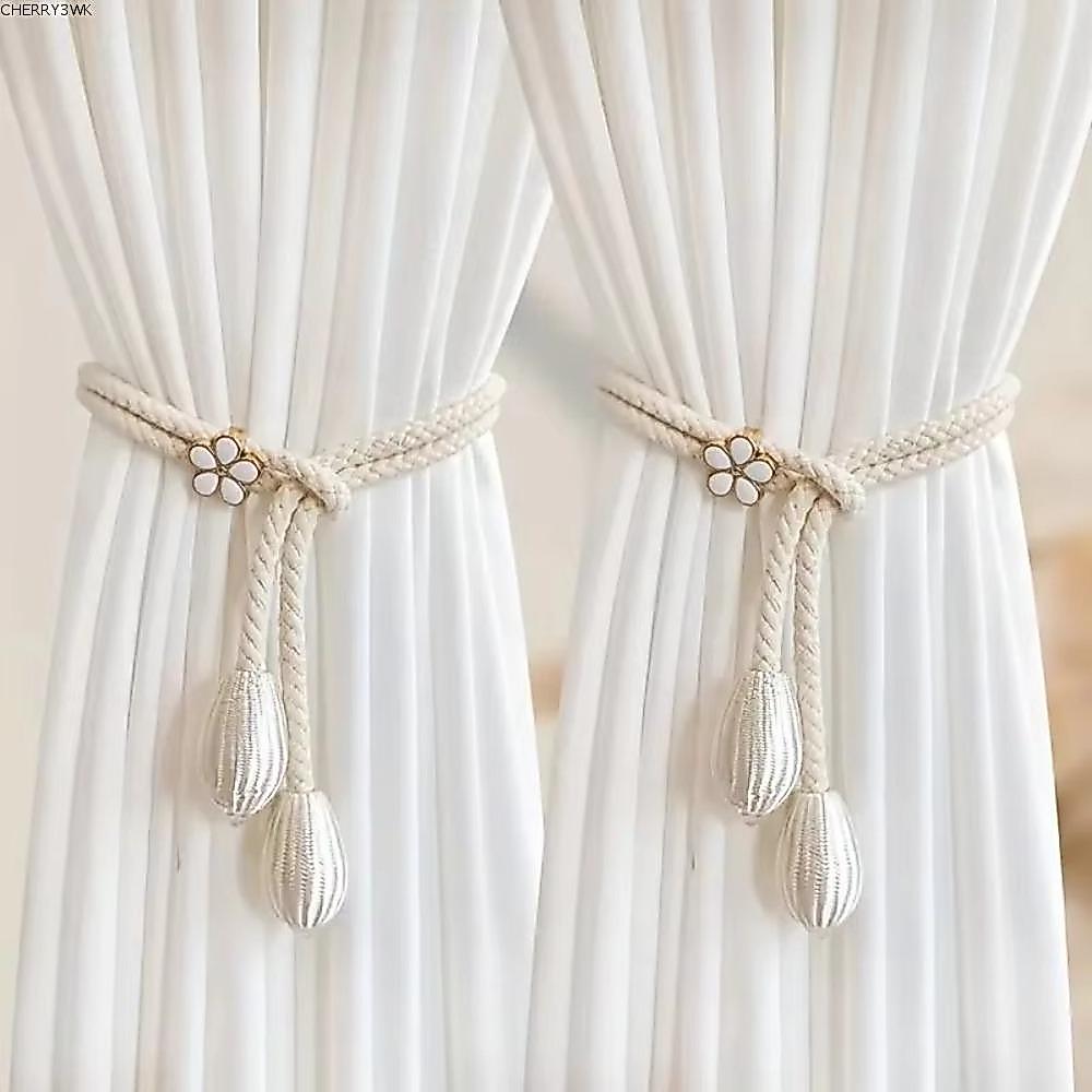 19VJKEPSHOP หัวเข็มขัดม่าน1ชิ้น,สายรัดผ้าม่านสากลปรับได้,ตัวยึดผ้าม่านถักมือห้องนั่งเล่น