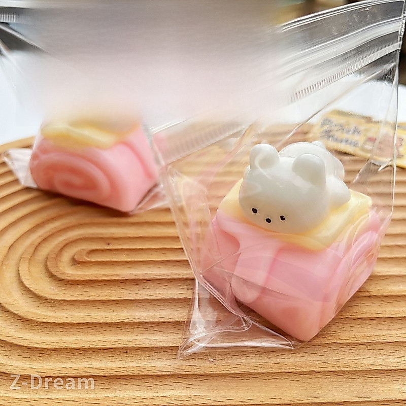 ของเล่นบีบอัด หยิกสนุกกระต่ายสวิสม้วนอาหารของเล่นครีมน่ารักฟื้นตัวช้า