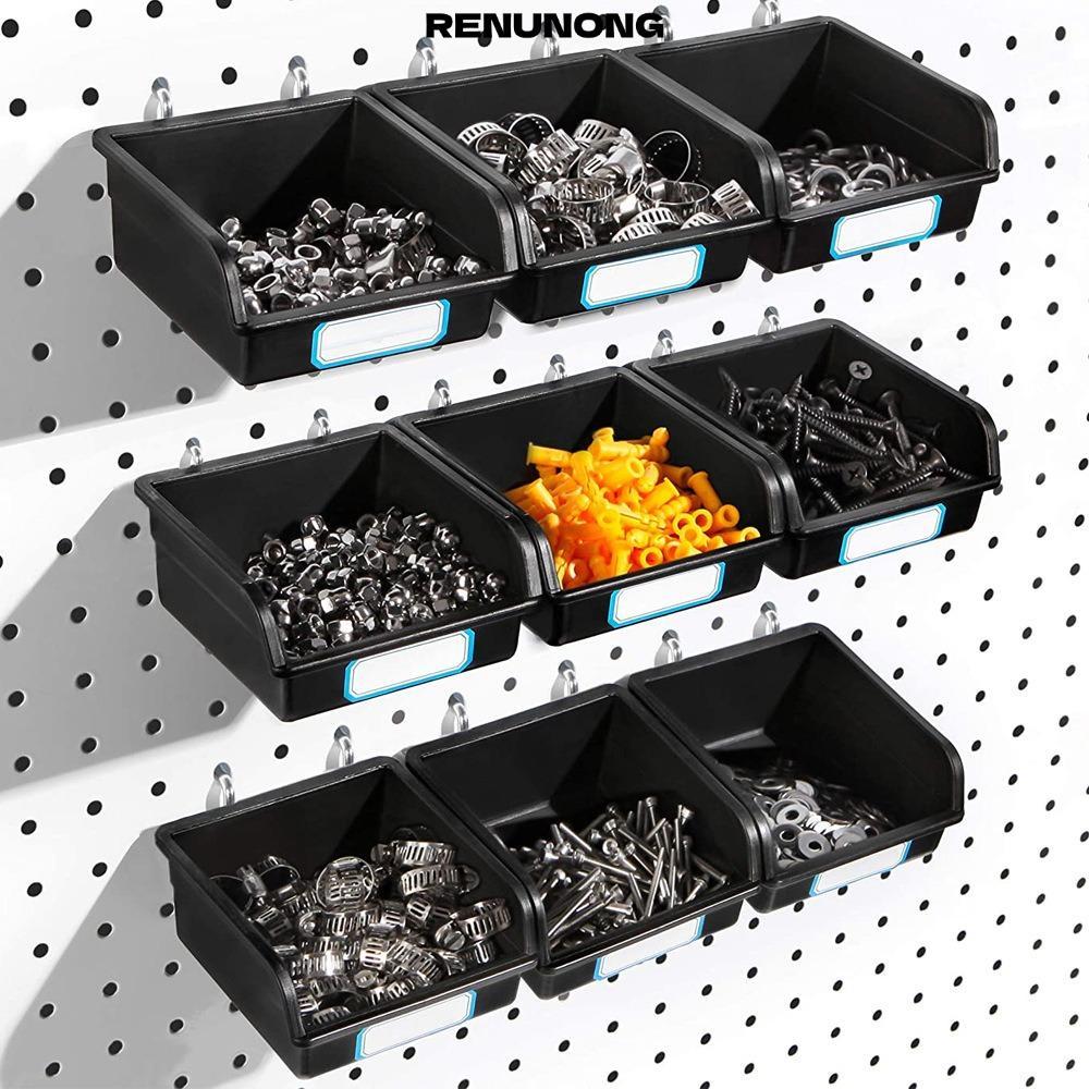 RENUNONG Pegboard Bins, ตะขอ Pegboard PP, ที่วาง Workbenchโรงรถ