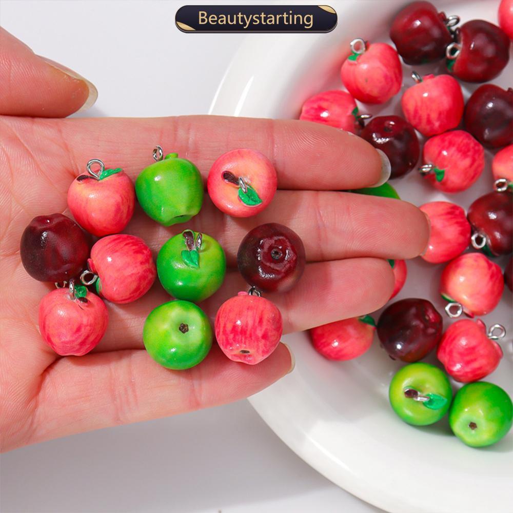 BEAUTYSTARTING 5 ชิ้นจําลอง 3D ผลไม้เรซิ่นหลวมลูกปัด DIY Handmade สร้อยข้อมือสร้อยคอโทรศัพท์ Charm อ