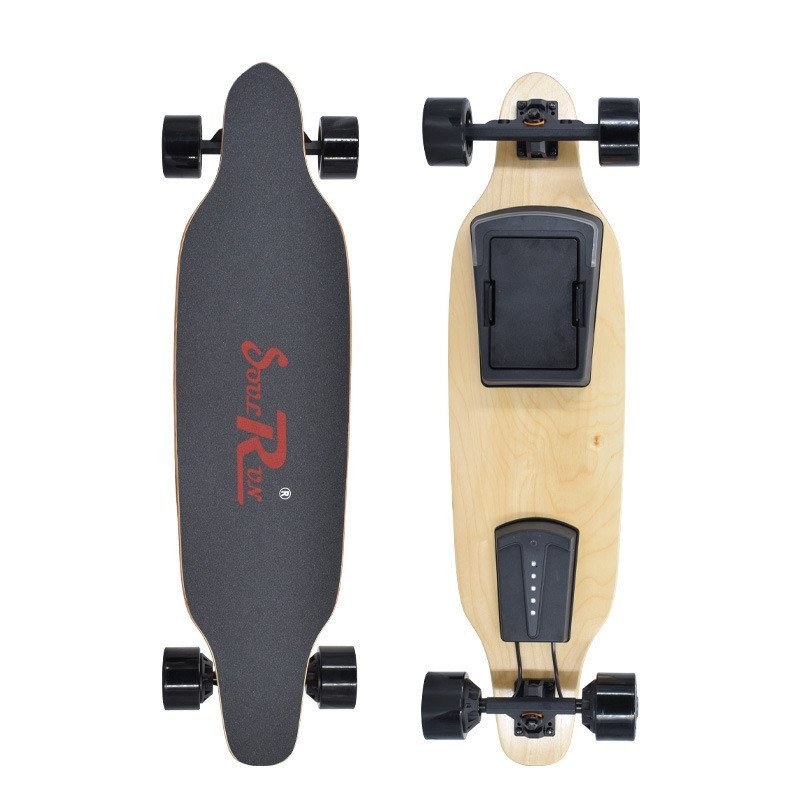 สเก็ตบอร์ดสี่ล้อไฟฟ้าสำหรับผู้ใหญ่ ออกแบบเป็น Longboard พร้อมระบบชาร์จแบตเตอรี่แบบไร้สาย