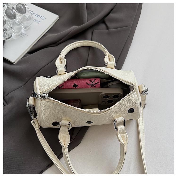 กระเป๋าสะพายข้างสุภาพสตรี สไตล์เกาหลีทรงกระบอก ลายจุดบอสตัน ขนาดเล็กแต่มีความจุมาก - รูปที่ 7